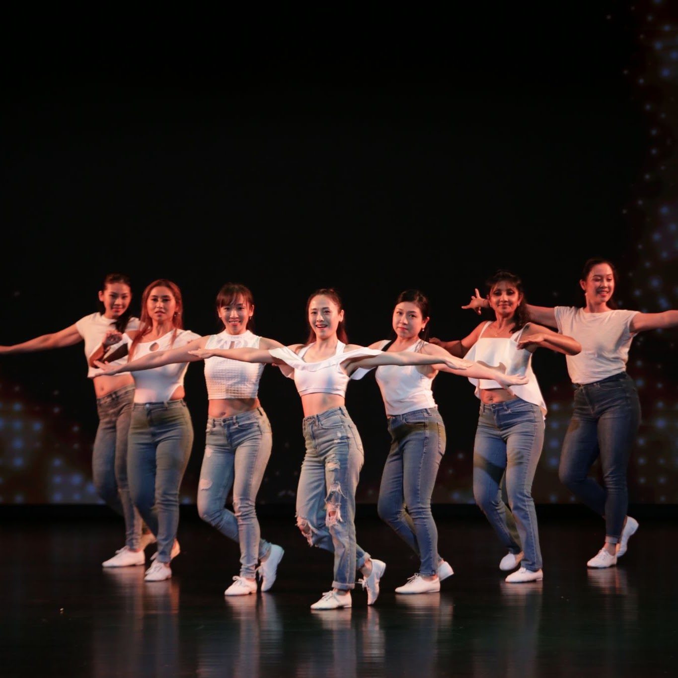 Beginner dance class in session
